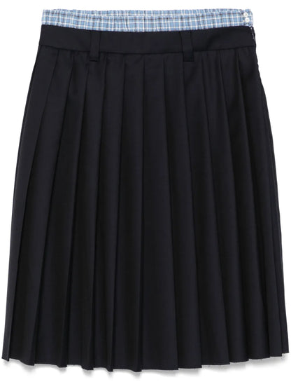 Pleated Batavia Midi Skirt