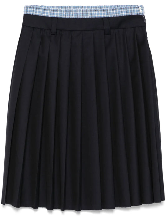 Pleated Batavia Midi Skirt
