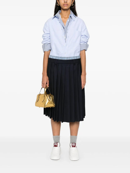 Pleated Batavia Midi Skirt