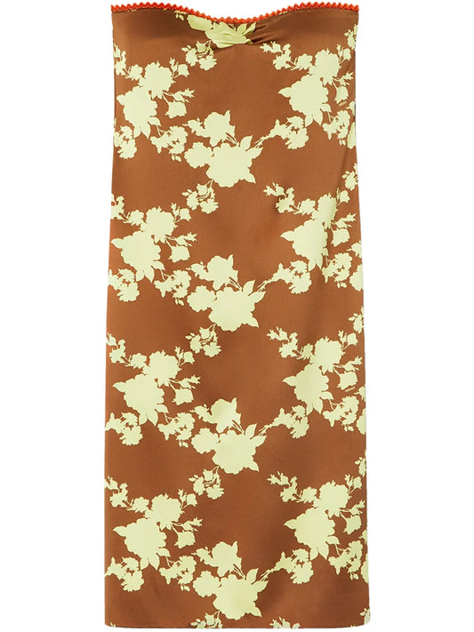 Wild Roses Strapless Midi Dress