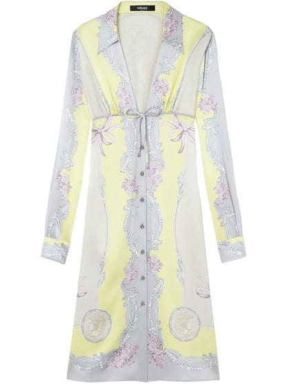 Cameo Silk Midi Shirt Dress