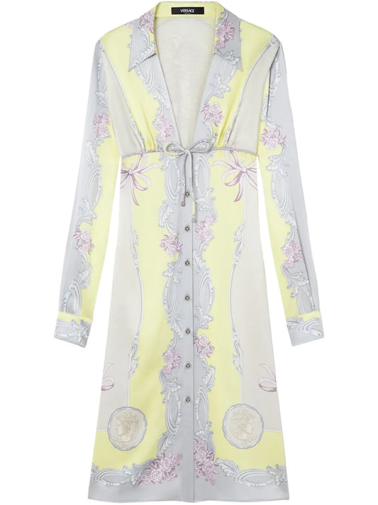 Cameo Silk Midi Shirt Dress