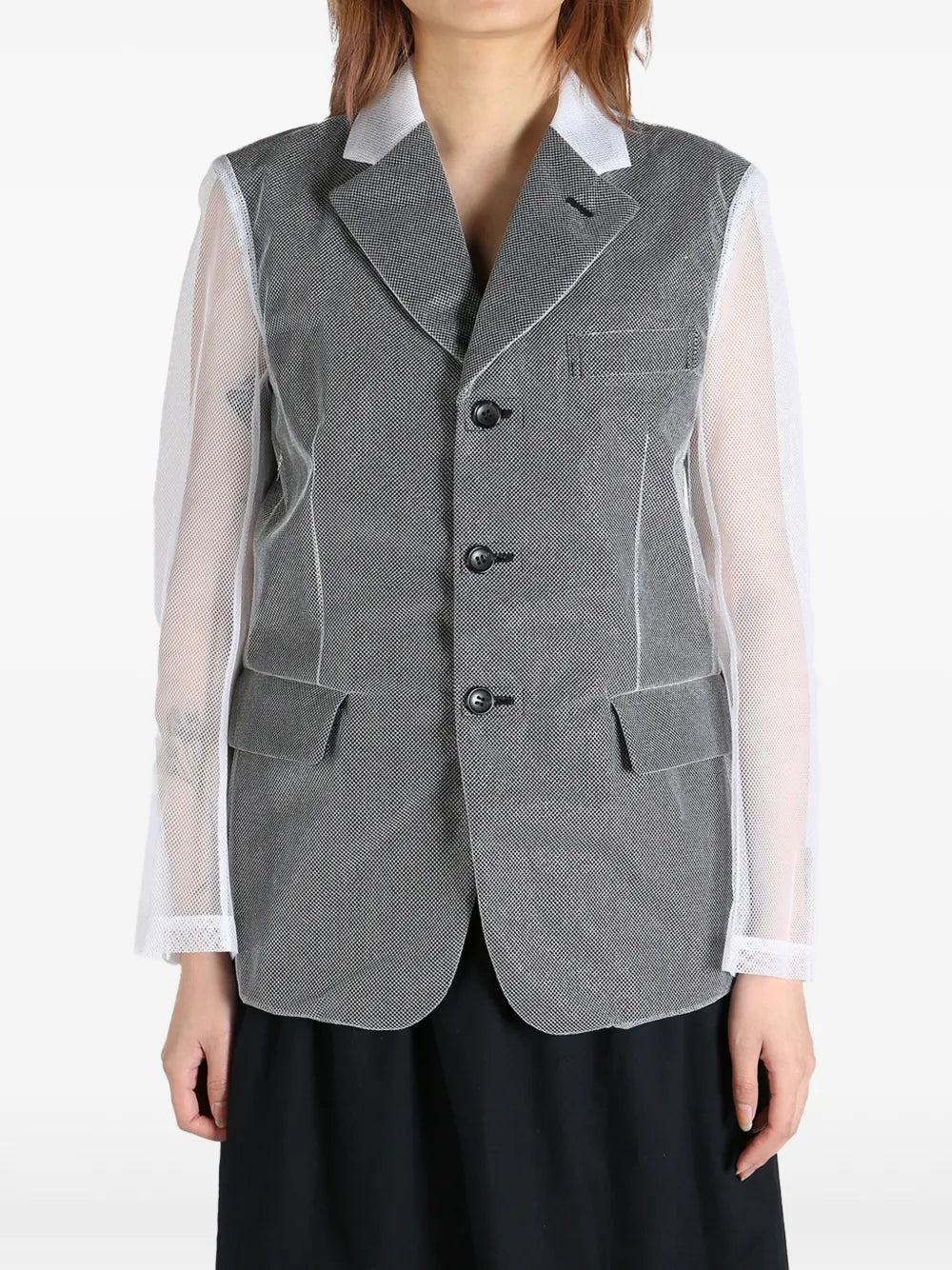 Transparent-Panelling Blazer