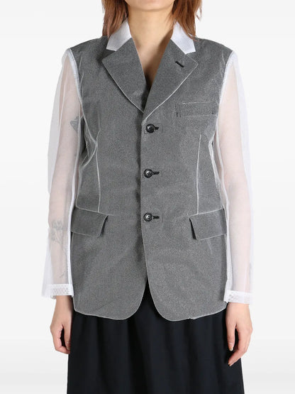 Transparent-Panelling Blazer