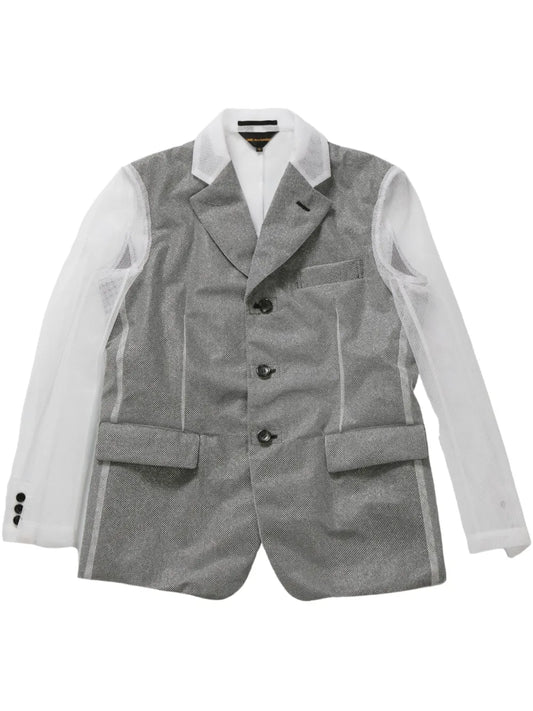 Transparent-Panelling Blazer