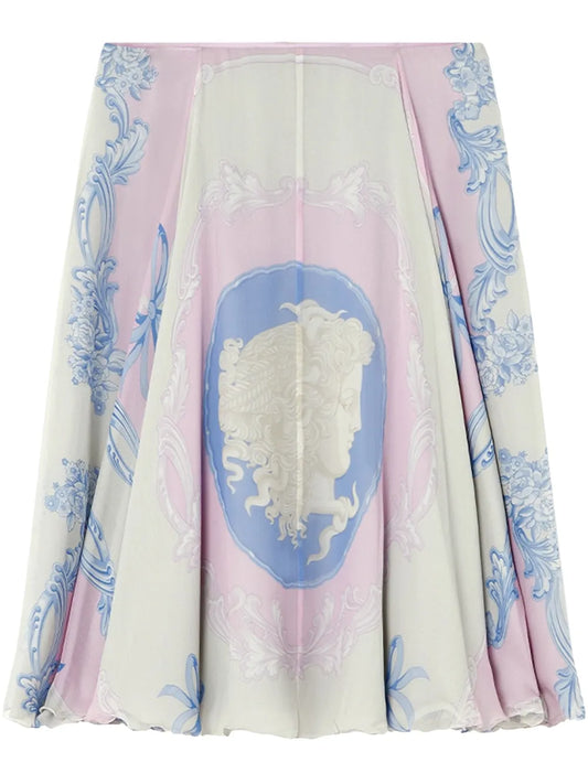 Cameo Silk Midi Skirt