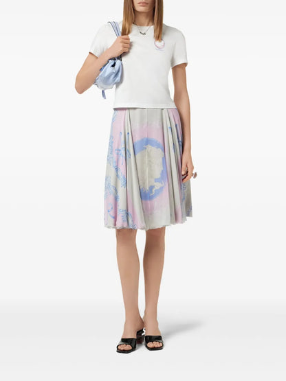 Cameo Silk Midi Skirt