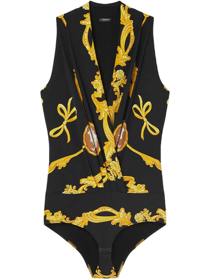 Cameo Silk Draped Bodysuit