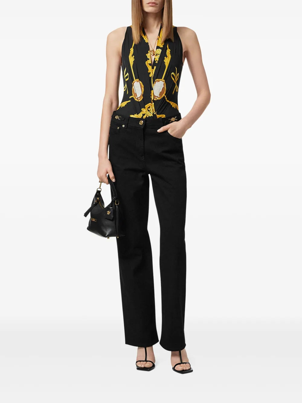Cameo Silk Draped Bodysuit