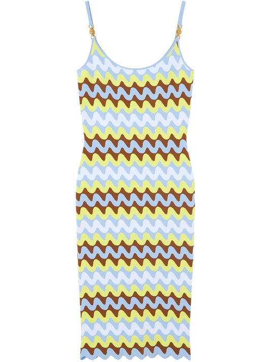 Wave Jacquard-Knit Midi Dress