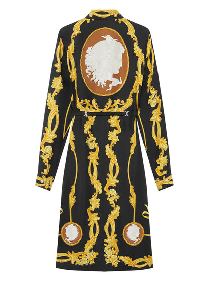 Barocco-Print Midi Dress