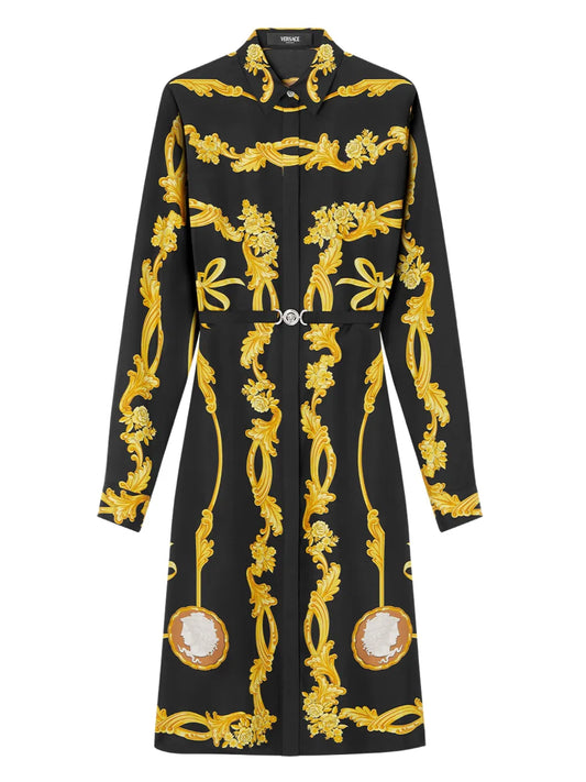 Barocco-Print Midi Dress