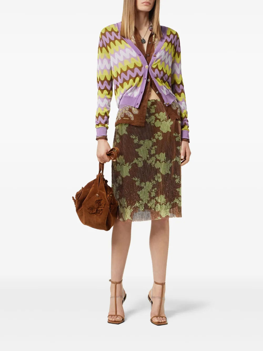 Wild Roses A-Line Midi Skirt