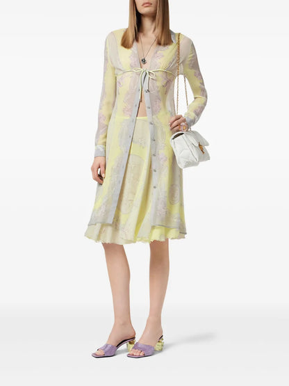 Cameo Silk Midi Shirt Dress
