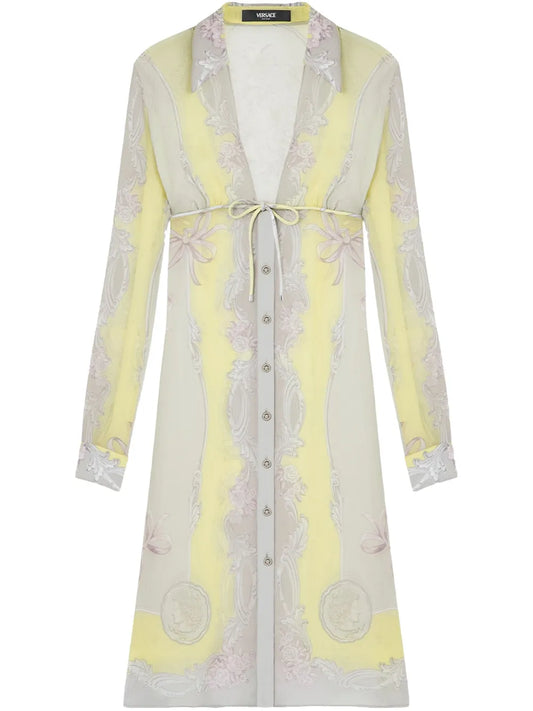 Cameo Silk Midi Shirt Dress