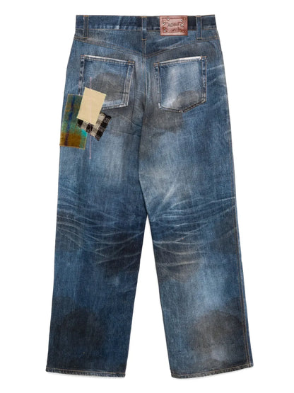 Patchwork Printed Jeans