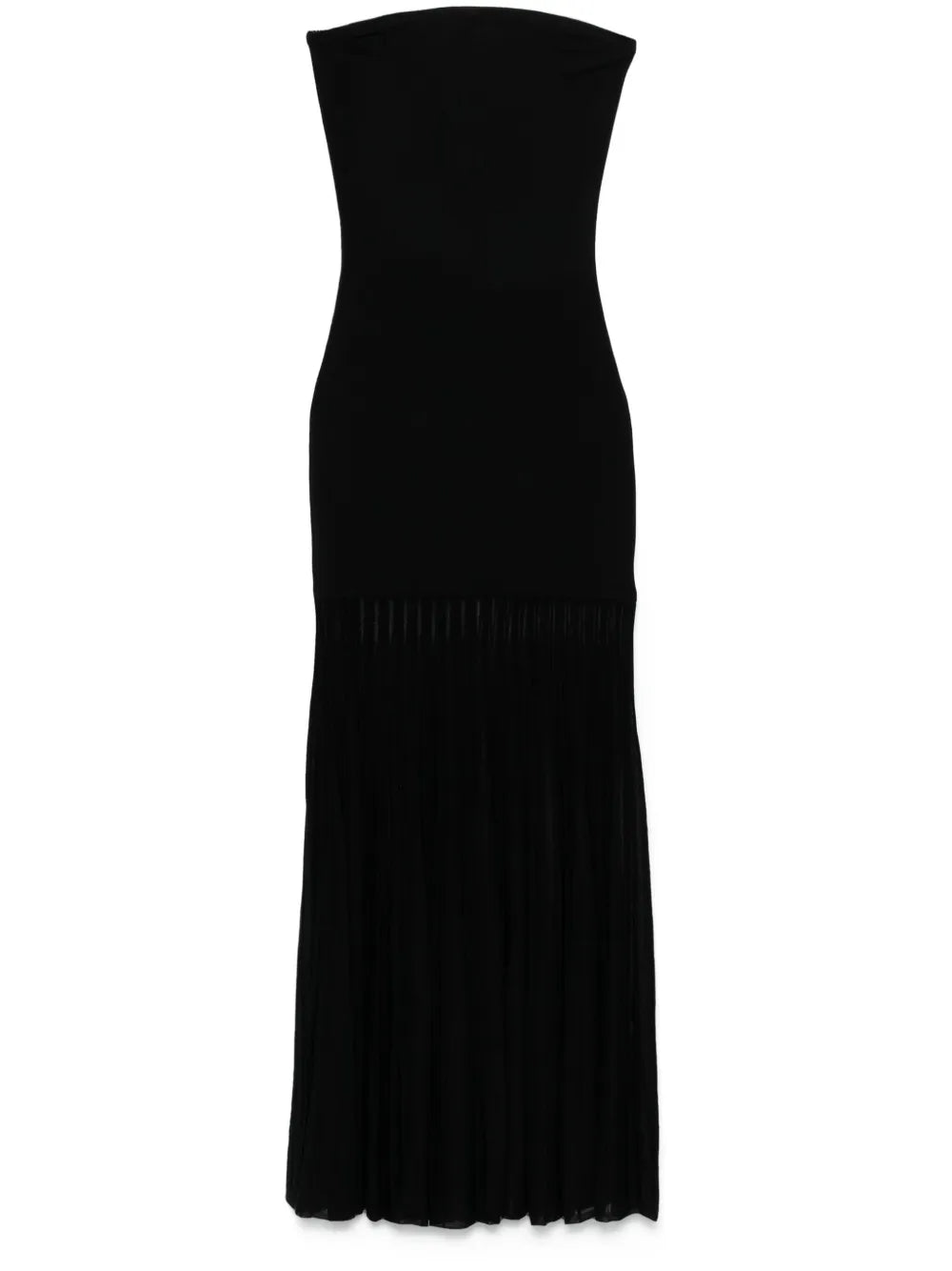 Plissé-Detail Maxi Dress