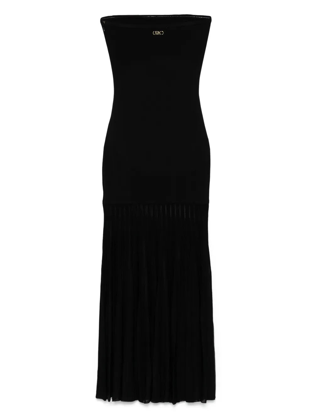 Plissé-Detail Maxi Dress
