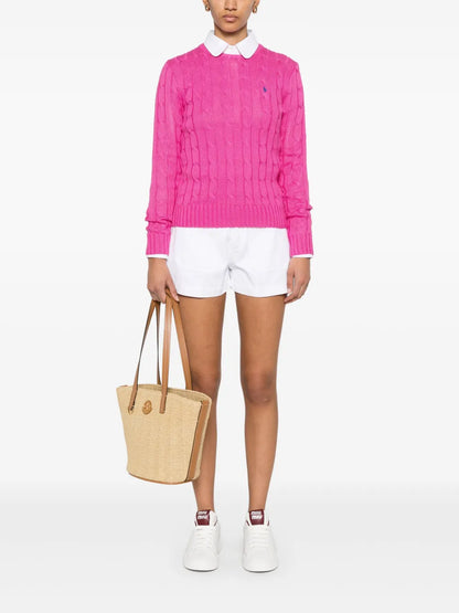 Crew-Neck Cable-Knit Sweater