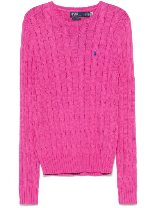 Crew-Neck Cable-Knit Sweater