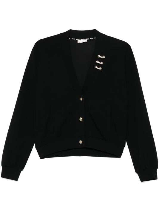 Crystal-Embellished V-Neck Sweatshirt