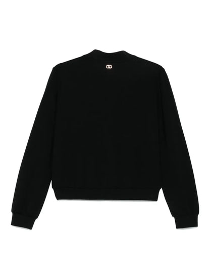 Crystal-Embellished V-Neck Sweatshirt