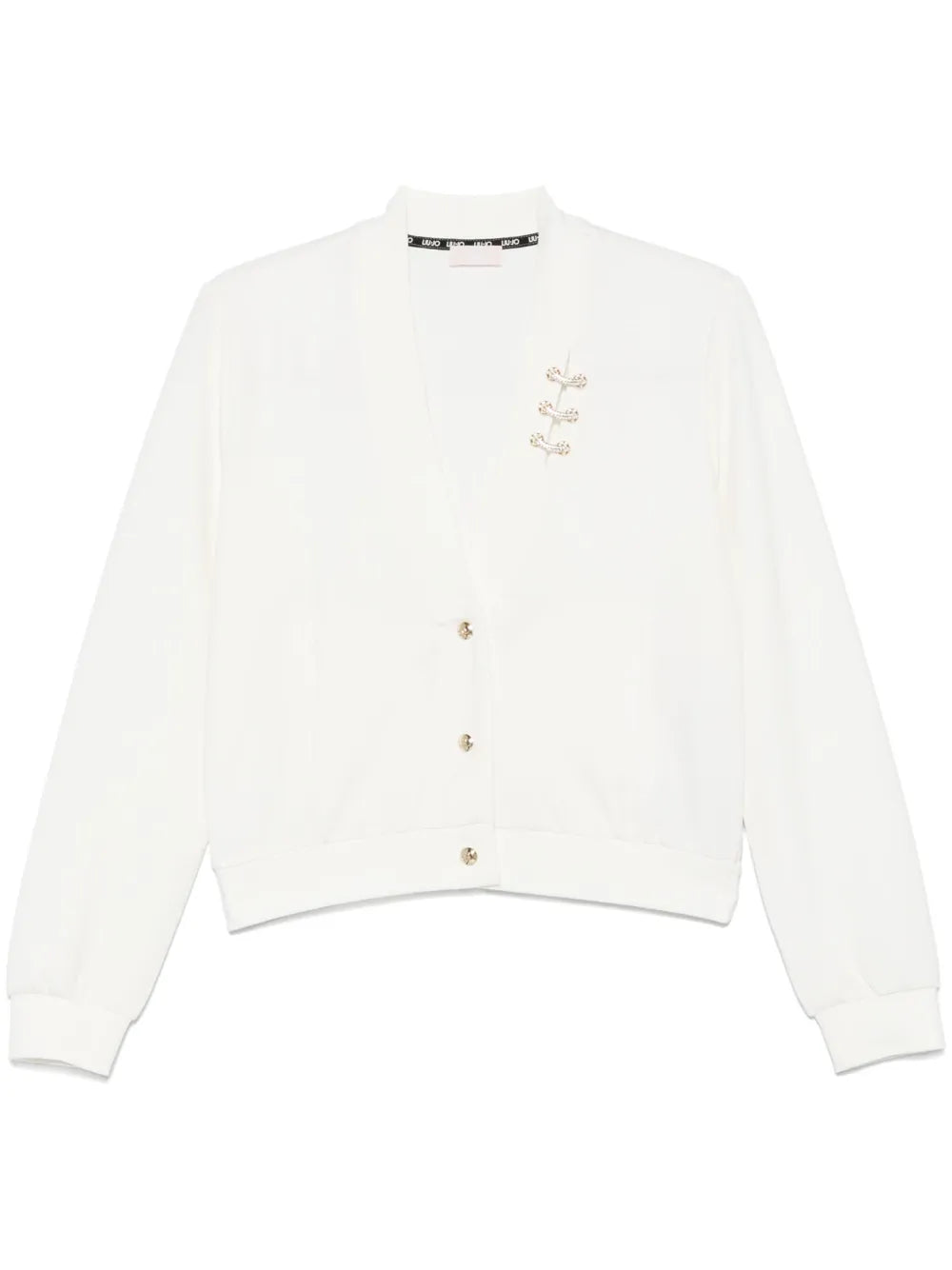 Crystal-Embellished V-Neck Sweatshirt