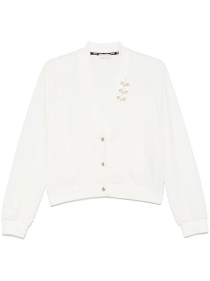 Crystal-Embellished V-Neck Sweatshirt