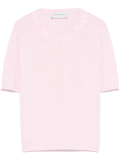 Floral-Embroidery T-Shirt