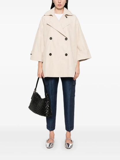 Bead-Detail Trench Coat