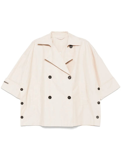 Bead-Detail Trench Coat