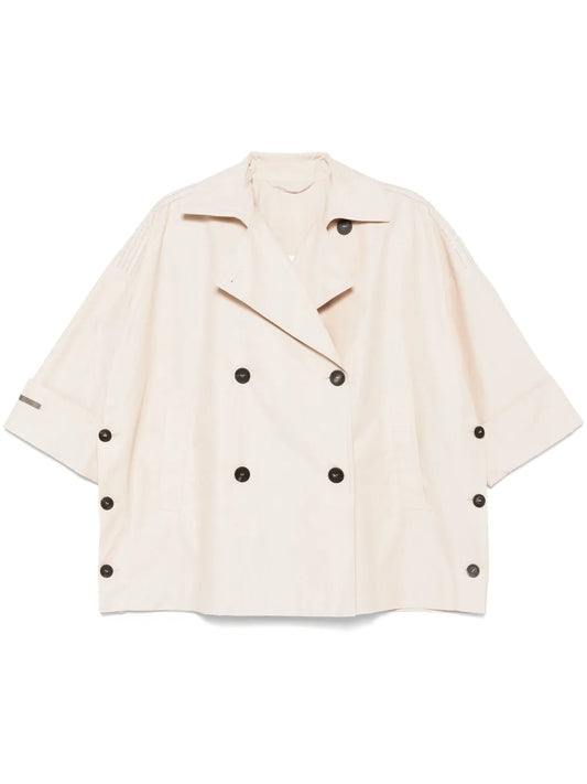 Bead-Detail Trench Coat