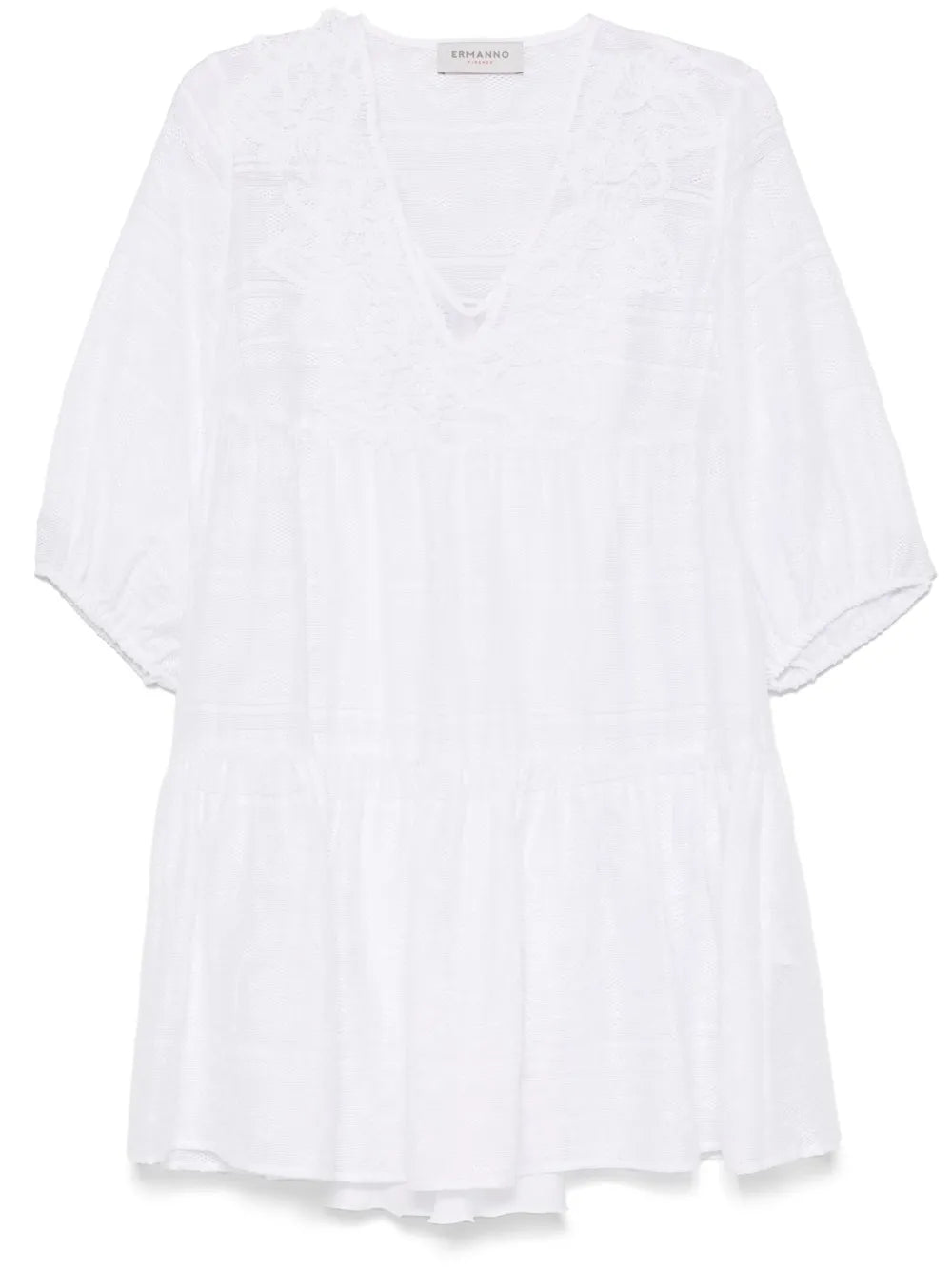Floral-Embroidery Mini Dress