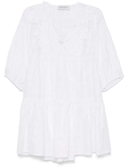 Floral-Embroidery Mini Dress