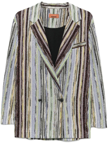 Striped Lamé Blazer