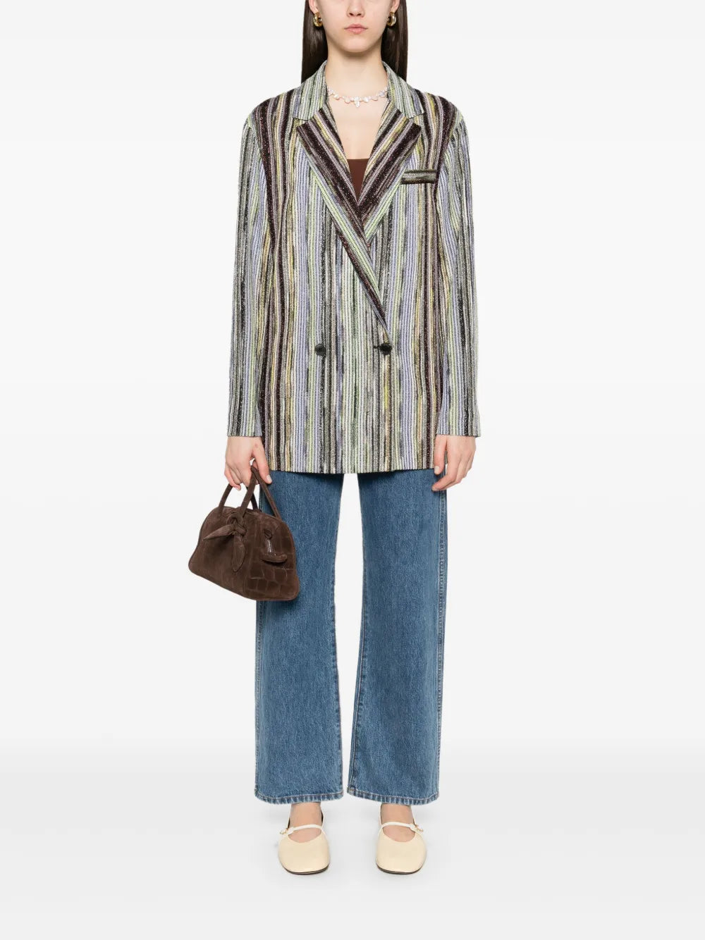 Striped Lamé Blazer