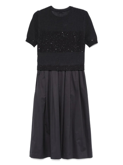 Sequin-Embellished Panelled Dress