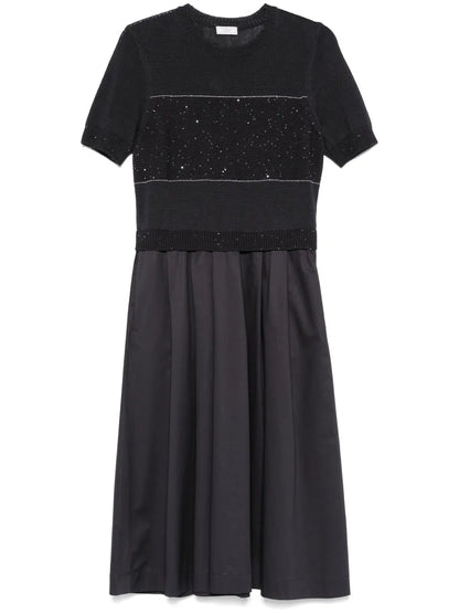 Sequin-Embellished Panelled Dress