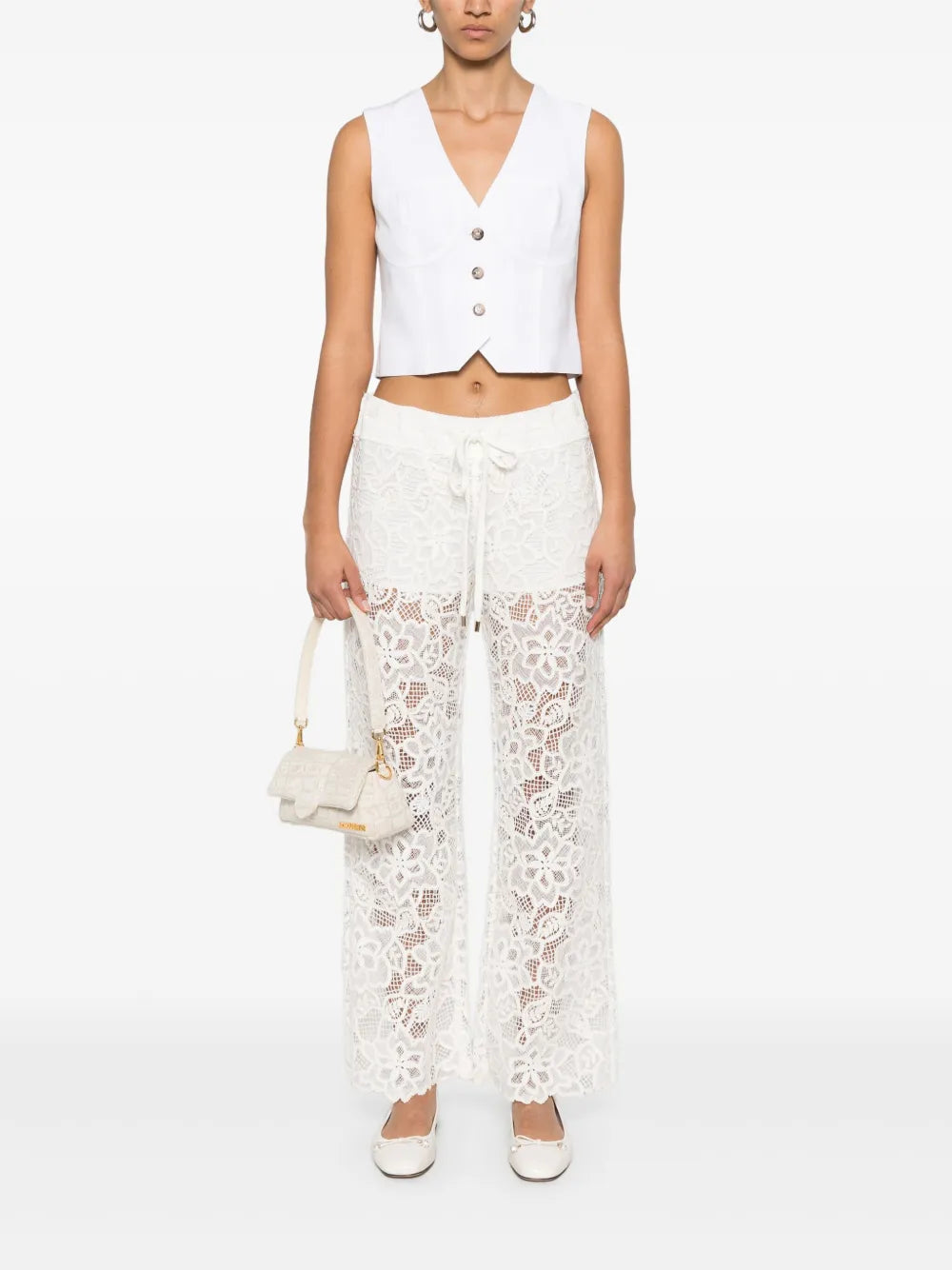 Guipure-Lace Trousers