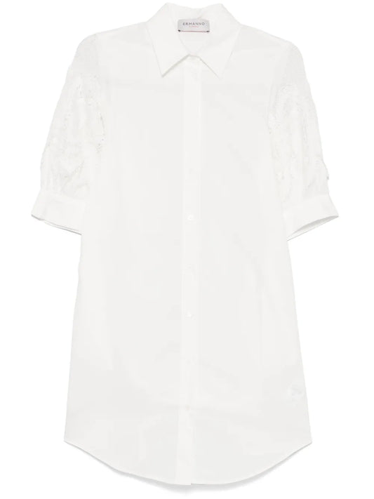 Lace-Panels Mini Dress