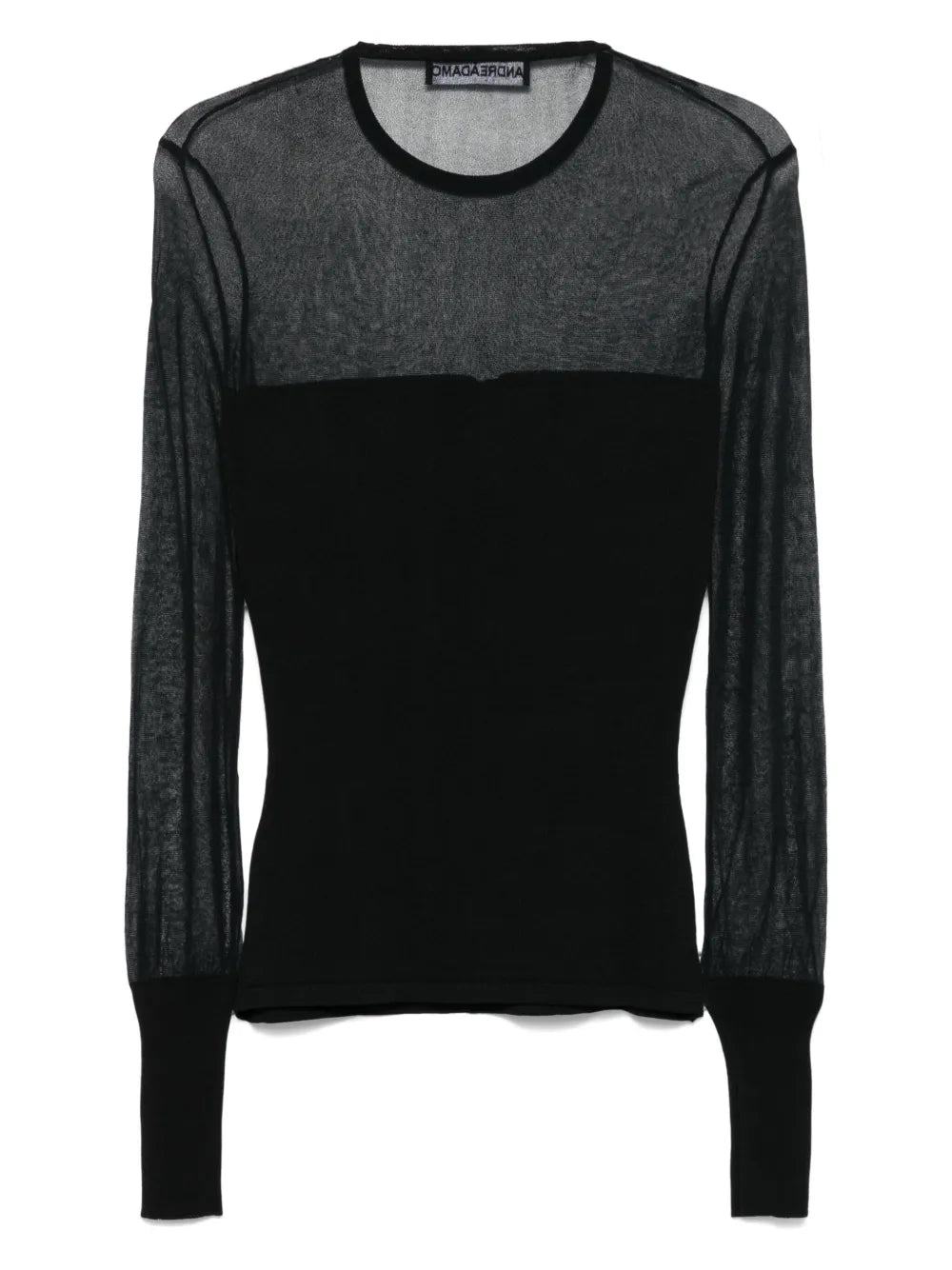 Knitted Sheer-Detail Top