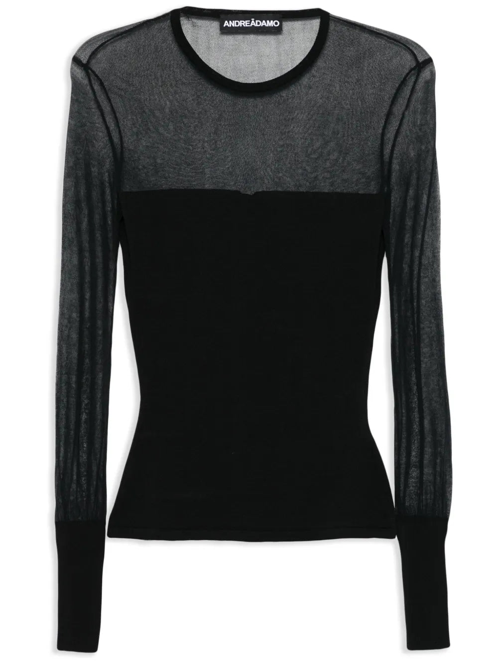 Knitted Sheer-Detail Top