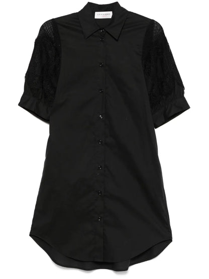 Lace-Panels Mini Dress