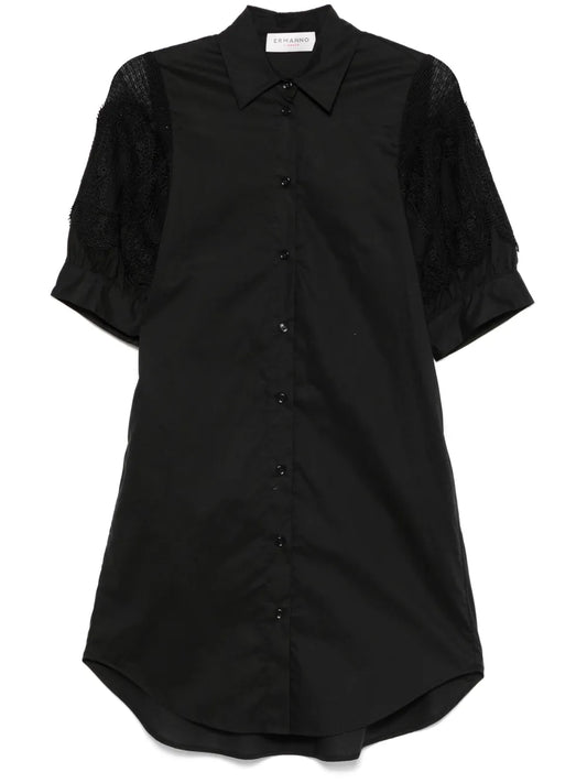Lace-Panels Mini Dress