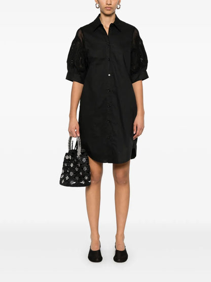 Lace-Panels Mini Dress