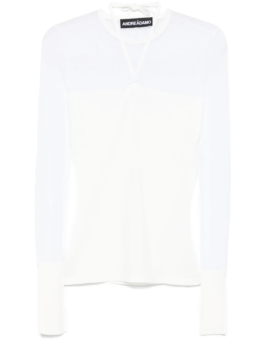Knitted Sheer-Detail Top