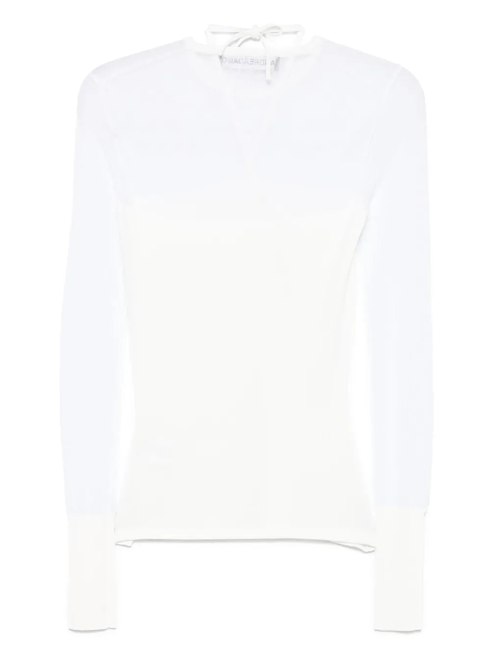 Knitted Sheer-Detail Top