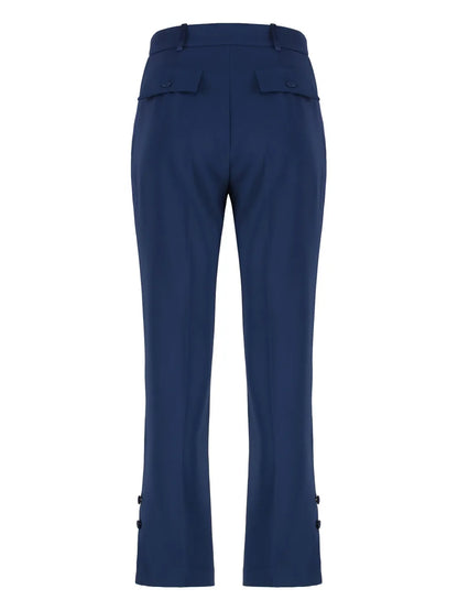 Satin-Bands Crepe Trousers