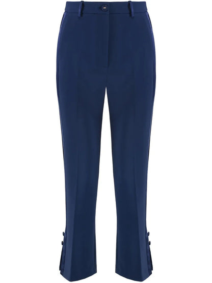 Satin-Bands Crepe Trousers