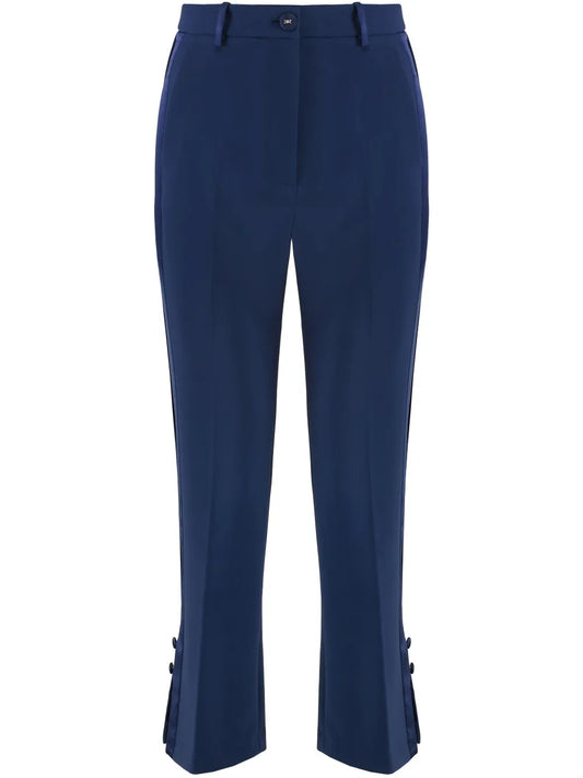 Satin-Bands Crepe Trousers